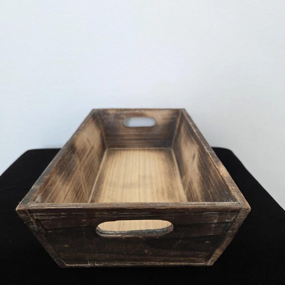 Handcrafted Wooden Bath Vanity Tray - Brown